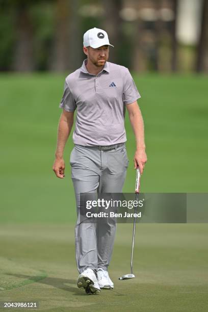 Daniel Berger walks on the third green during the second round of Cognizant Classic in The Palm Beaches at PGA National Resort the Champion Course on...