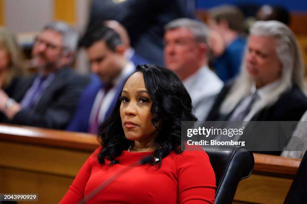 Fani Willis, Fulton County District Attorney, at the Fulton County Courthouse in Atlanta, Georgia, US, on Friday, March 1, 2024. The judge overseeing...