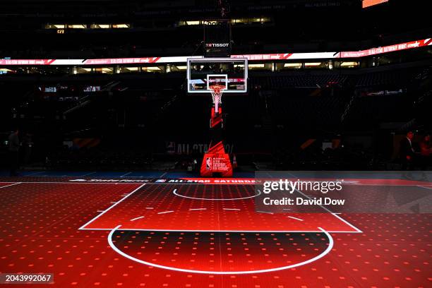 View of the LED court as a part of State Farm All-Star Saturday Night on Saturday, February 17, 2024 at Lucas Oil Stadium in Indianapolis, Indiana....