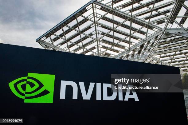 February 2024, USA, Santa Clara: The logo of the chip company Nvidia can be seen at its headquarters in Silicon Valley. The company's market...