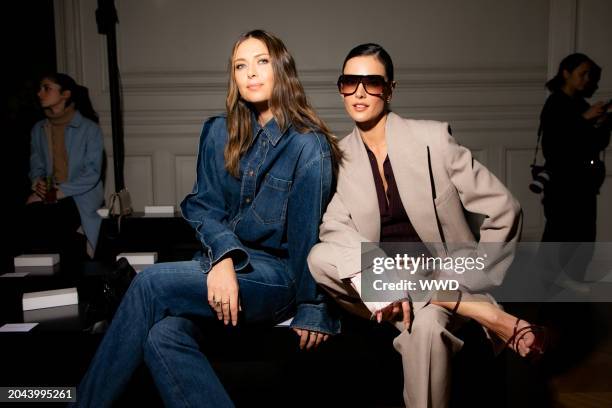 Maria Sharapova and Alessandra Ambrosio at Victoria Beckham RTW Fall 2024 as part of Paris Ready to Wear Fashion Week held at Hôtel Salomon de...