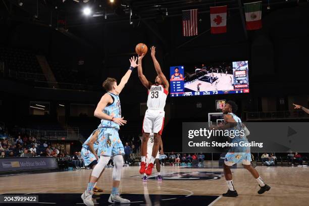 Malcolm Hill of the Birmingham Squadron shoots against the Capital City Go-Go on March 1, 2024 at Entertainment & Sports Arena in Washington,DC. NOTE...