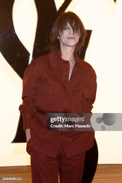 Charlotte Gainsbourg attends the Saint Laurent Womenswear Fall/Winter 2024-2025 show as part of Paris Fashion Week on February 27, 2024 in Paris,...