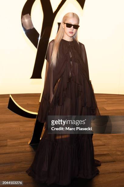Roseanne Park a.k.a. Rosé attends the Saint Laurent Womenswear Fall/Winter 2024-2025 show as part of Paris Fashion Week on February 27, 2024 in...