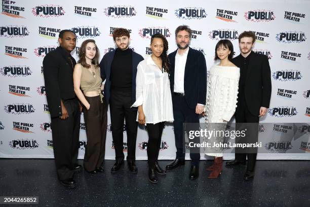 Elijah Jones, Madeline Weinstein, Michael Khalid Karadsheh, Cherise Boothe, Josh Radnor, Joy Osmanski and Ben Rosenfield attend "The Ally" opening...