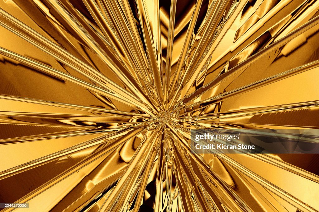 Folded Gold Foil Abstract Background