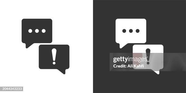 chat alert icon. solid icon that can be applied anywhere, simple, pixel perfect and modern style - stop sign post vector stock illustrations