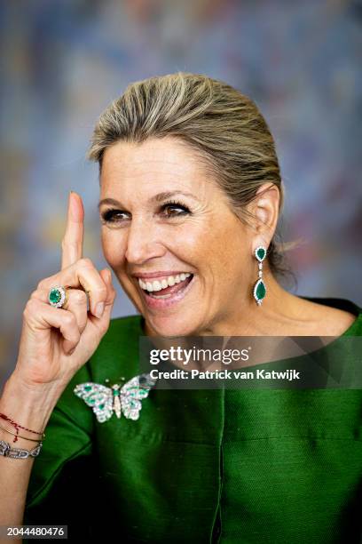 Queen Maxima of The Netherlands visits the Central Bank on February 27, 2024 in Bogota, Colombia. Queen Maxima visits Colombia in her role as United...