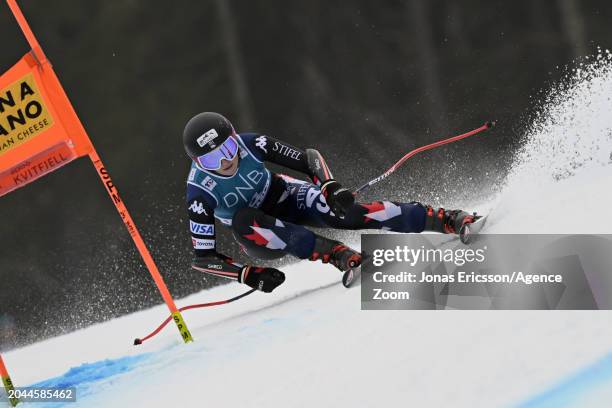 Lauren Macuga of Team United States in action during the Audi FIS Alpine Ski World Cup Women's Super G on March 2, 2024 in Kvitfjell Norway.