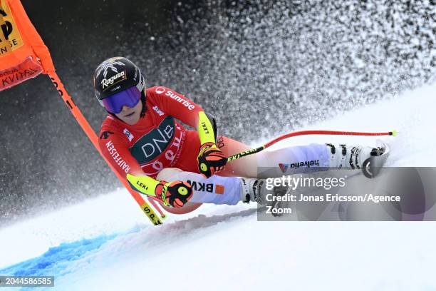 Lara Gut-behrami of Team Switzerland in action during the Audi FIS Alpine Ski World Cup Women's Super G on March 2, 2024 in Kvitfjell Norway.