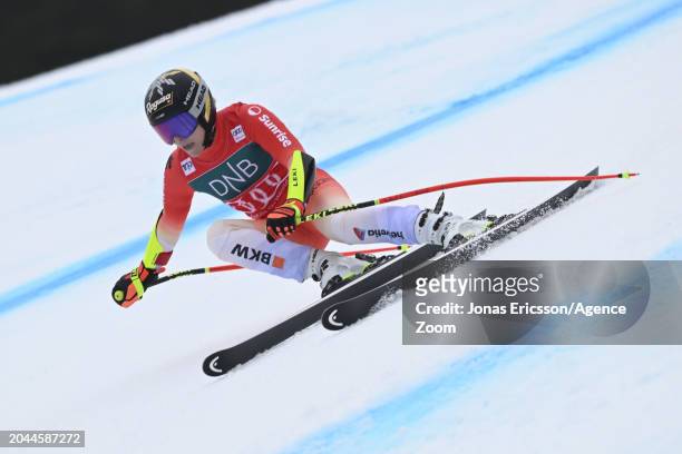 Lara Gut-behrami of Team Switzerland in action during the Audi FIS Alpine Ski World Cup Women's Super G on March 2, 2024 in Kvitfjell Norway.