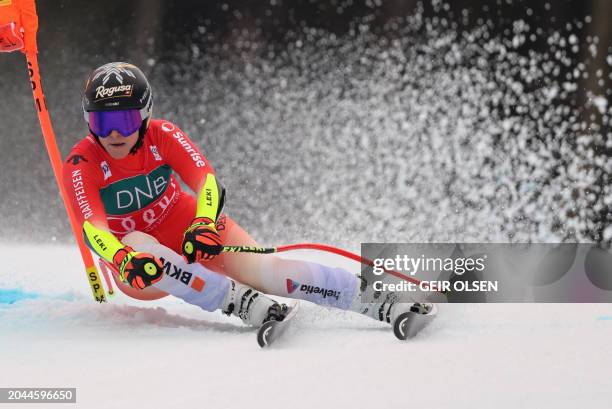 Switzerland's Lara Gut-Behrami competes during the women's Super G event of the FIS Alpine World Cup in Kvitfjell, Norway on March 2, 2024. / Norway...