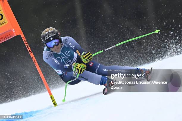 Federica Brignone of Team Italy in action during the Audi FIS Alpine Ski World Cup Women's Super G on March 2, 2024 in Kvitfjell Norway.