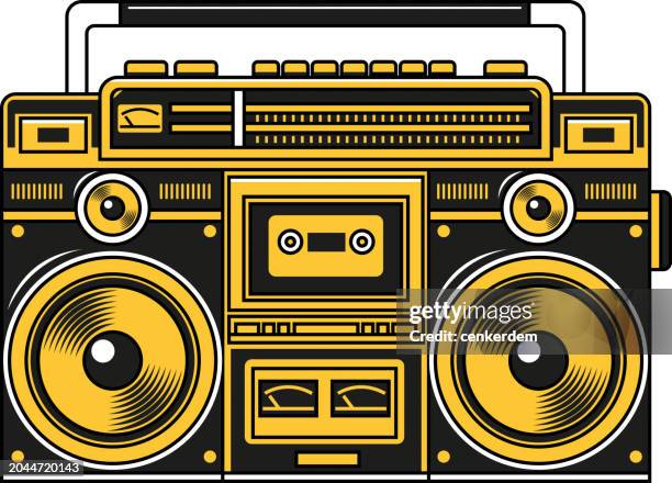 stockillustraties, clipart, cartoons en iconen met vintage audio - rockmuzikant