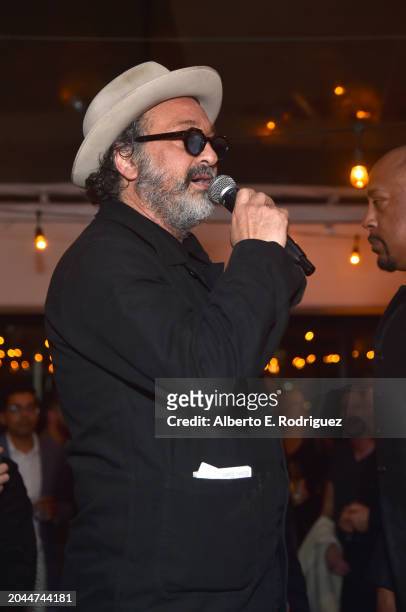 Mr. Brainwash attends Daymond John's Rise Nation Mastermind Welcome Party at Harriet's Rooftop on February 27, 2024 in West Hollywood, California.