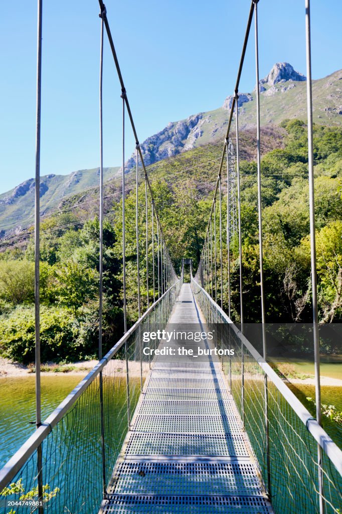 Shellbridge Spain Suspension Bridge Over The River Sella In Spain High-Res Stock Photo ...