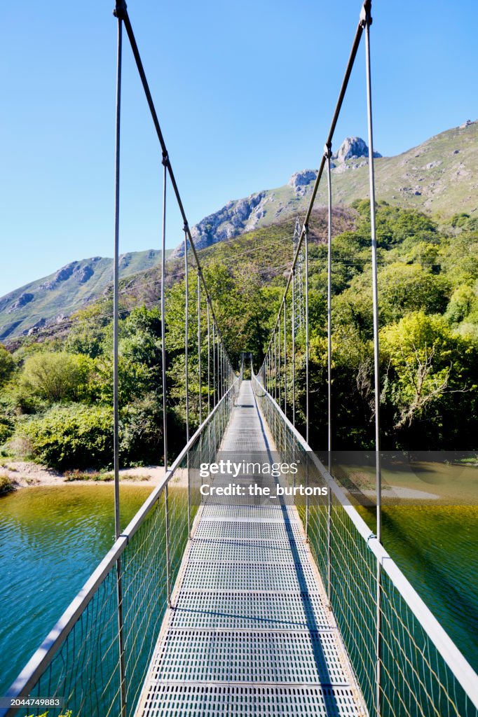 Shellbridge Spain Suspension Bridge Over The River Sella In Spain High-Res Stock Photo ...