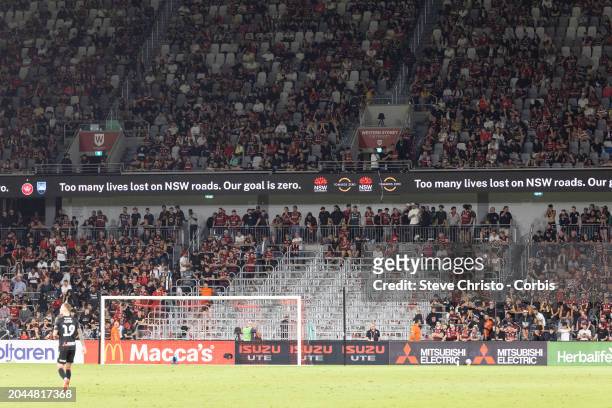 Empty seats were Wanderers fans walked out during the A-League Men round 19 match between Western Sydney Wanderers and Sydney FC at CommBank Stadium,...