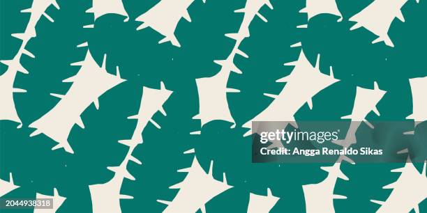 ilustrações de stock, clip art, desenhos animados e ícones de banana leaf tropical seamless pattern - padrão de folhas de banana