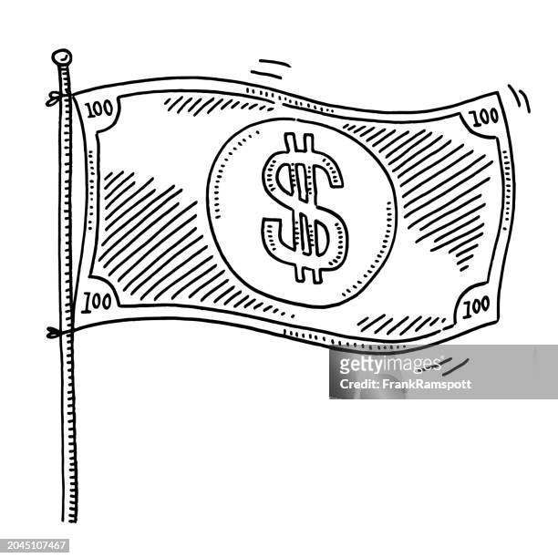 us-dollar-banknoten-flaggen-symbol-zeichnung - american one dollar bill stock-grafiken, -clipart, -cartoons und -symbole
