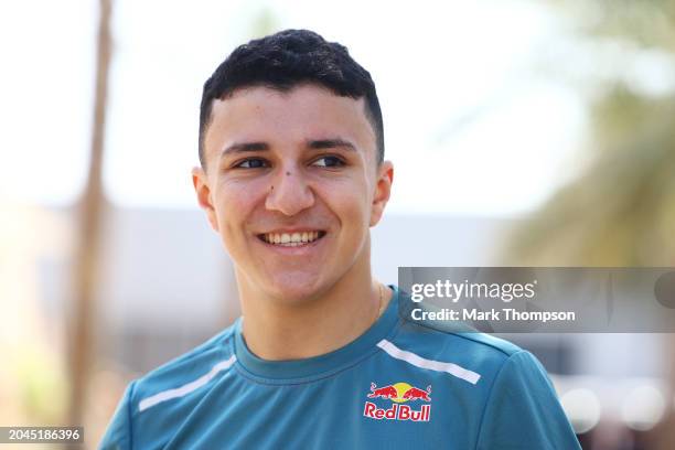 Isack Hadjar of France and Campos Racing looks on in the Paddock during previews ahead of Round 1 Sakhir of the Formula 2 Championship at Bahrain...