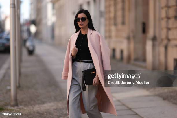 Leo Eberlin seen wearing Bottega Veneta black sunglasses, Leo Mathild diamond jewelry / diamond bracelet, Allude x Leo Mathild cashmere wool knit...