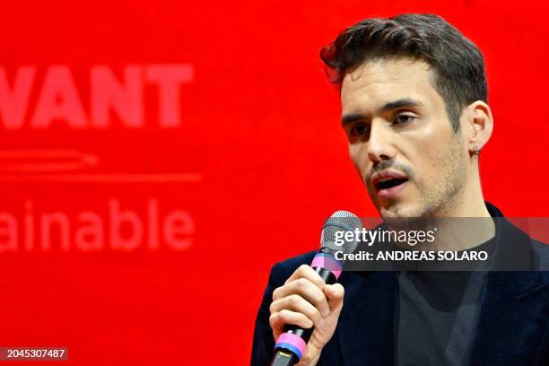 Spanish president of Young European Socialists, Enric Lopez Jurado, attends the election congress of the Party of European Socialists ahead of the...