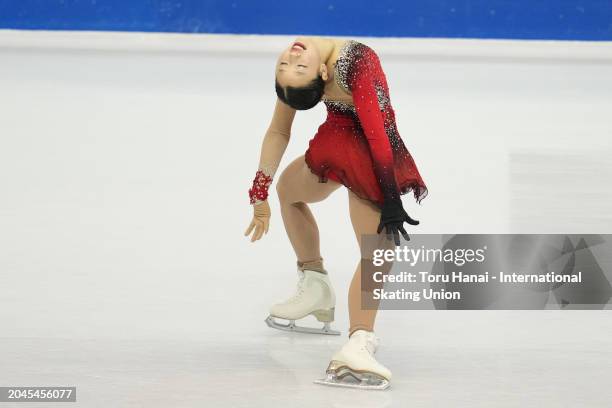 Sherry Zhang of the United States competes in the Junior Women's Short Program during the ISU World Junior Figure Skating Championships at Taipei...