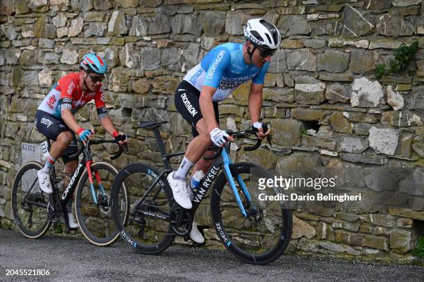 Arjen Livyns of Belgium and Team Lotto-Dstny and Nans Peters of France and Team Decathlon-Ag2R La Mondiale compete during the 61st Trofeo Laigueglia...