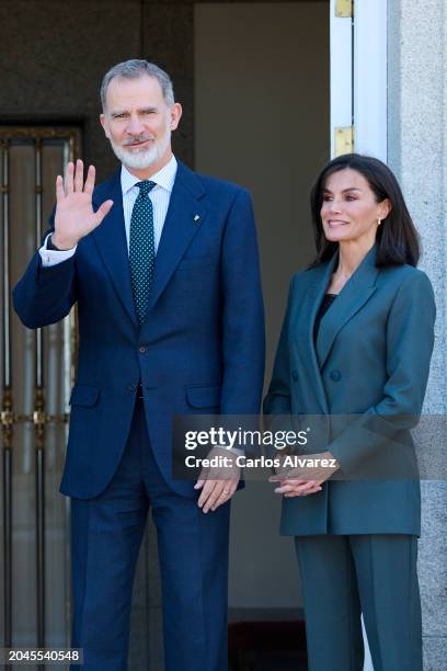 King Felipe VI of Spain and Queen Letizia of Spain host a lunch for the President of Paraguay Santiago Peña Palacios and his wife Leticia Ocampos at...