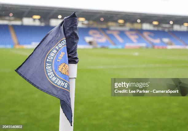 General view of New Meadow, home of Shrewsbury Town during the Sky Bet League One match between Shrewsbury Town and Blackpool at Montgomery Waters...