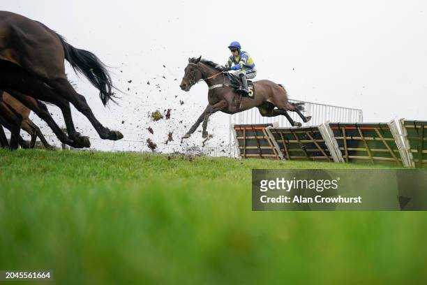 General view of action at Wincanton Racecourse on February 28, 2024 in Wincanton, England.