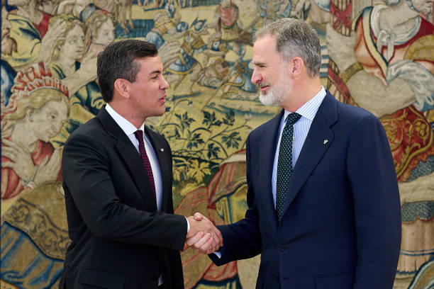 ESP: King Felipe Receives The President Of Paraguay At Zarzuela Palace