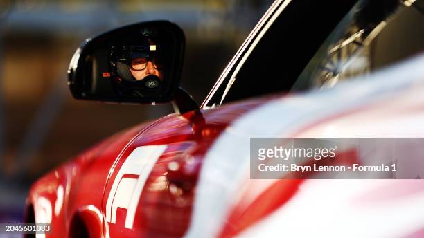Bernd Maylander looks on from The FIA Safety Car during previews ahead of the F1 Grand Prix of Bahrain at Bahrain International Circuit on February...