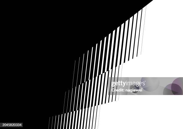 vector abstract black to white grids thin broken lines trendy transition toned image background - extreme close up stock illustrations