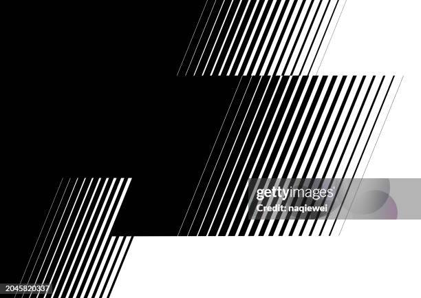 stockillustraties, clipart, cartoons en iconen met vector black to white grids thin broken lines trendy transition toned image abstract background - bias line