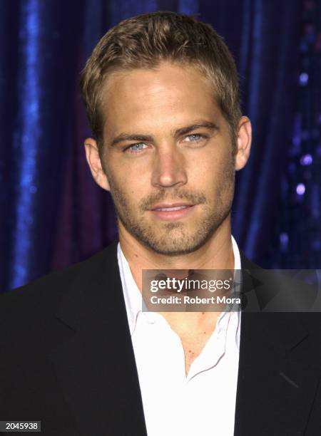 Paul Walker attends The 2003 MTV Movie Awards held at the Shrine Auditorium on May 31, 2003 in Los Angeles, California.