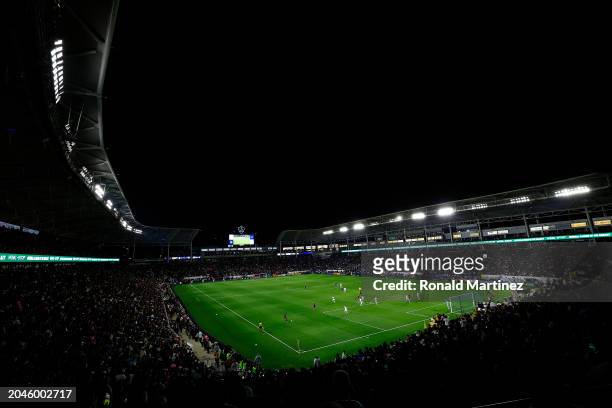 General view of play between Inter Miami and the LA Galaxy at Dignity Health Sports Park on February 25, 2024 in Carson, California.