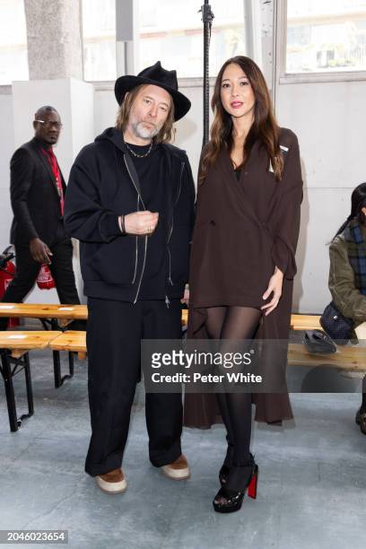 Thom Yorke and Dajana Roncione attend the Undercover Womenswear Fall/Winter 2024-2025 show as part of Paris Fashion Week on February 28, 2024 in...