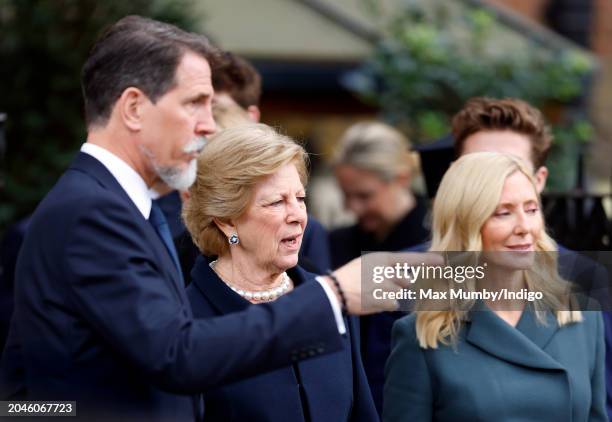 Crown Prince Pavlos of Greece, Queen Anne-Marie of Greece and Crown Princess Marie-Chantal of Greece attend a Memorial Service for King Constantine...