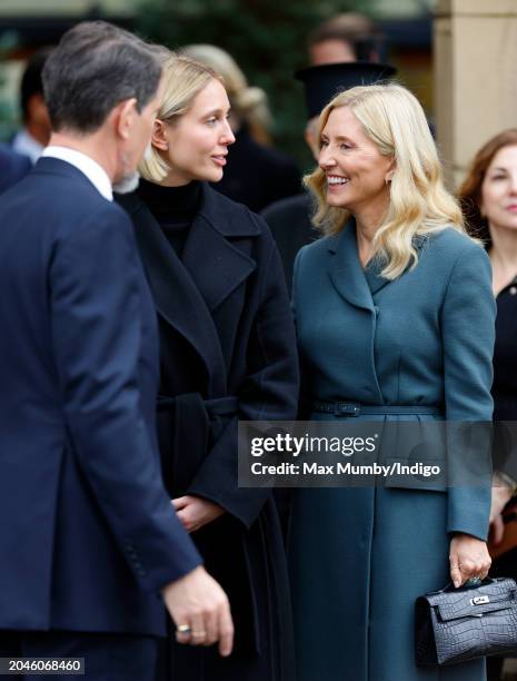 Crown Prince Pavlos of Greece, Princess Maria-Olympia of Greece and Crown Princess Marie-Chantal of Greece attend a Memorial Service for King...
