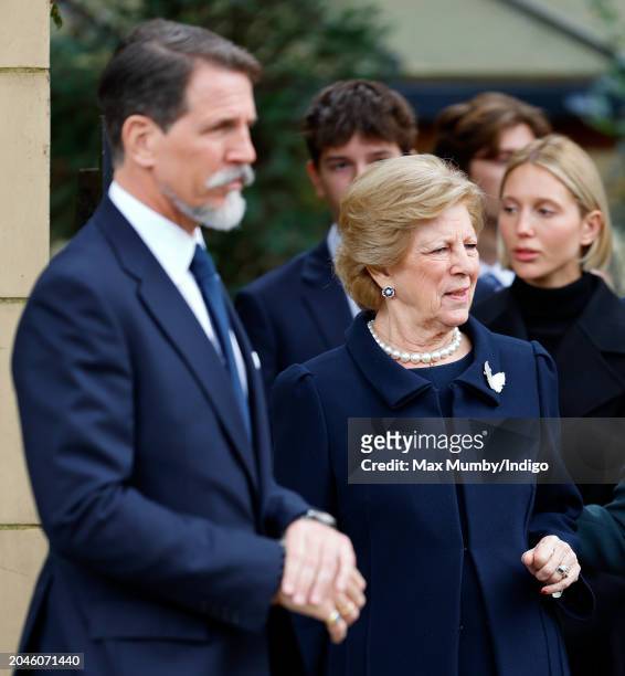 Crown Prince Pavlos of Greece and Queen Anne-Marie of Greece attend a Memorial Service for King Constantine of the Hellenes at St. Sophia's Greek...