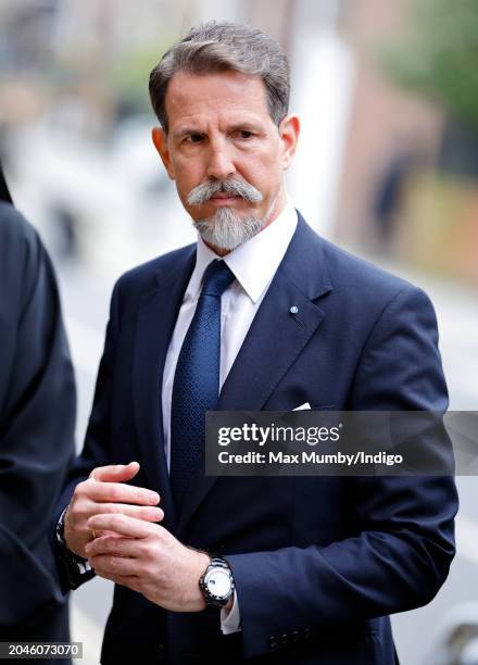 Crown Prince Pavlos of Greece attends a Memorial Service for his father King Constantine of the Hellenes at St. Sophia's Greek Orthodox Cathedral on...