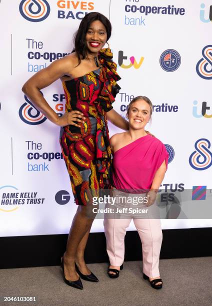 Ama Agbeze and Ellie Simmonds attend the Sport Gives Back Awards 2024 at Cadogan Hall on February 28, 2024 in London, England.
