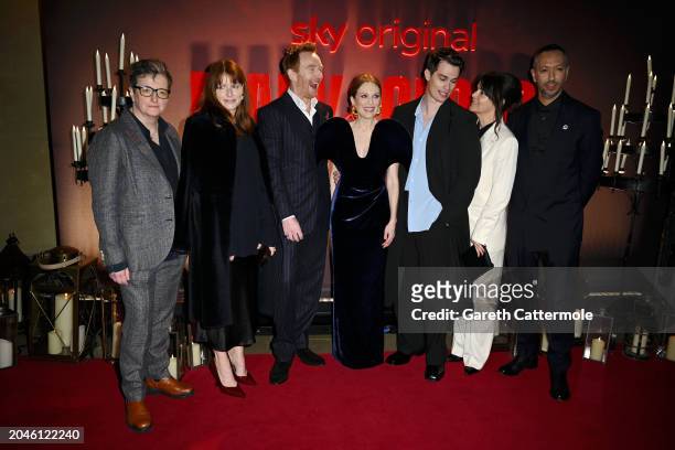 Guests, Tony Curran, Julianne Moore, Nicholas Galitzine, Liza Marshall and Oliver Hermanus attend the "Mary and George" UK Premiere at Banqueting...