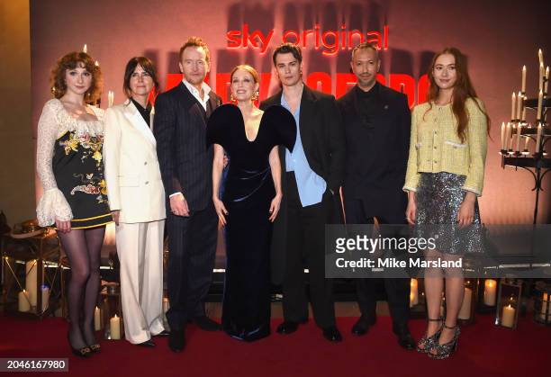 Emily Fairn, Liza Marshall, Tony Curran, Julianne Moore, Nicholas Galitzine, Oliver Hermanus and Alice Grant attend the UK premiere of Sky Original...