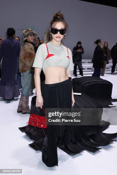 Emma Chamberlain attends the Acne Studios Womenswear Fall/Winter 2024-2025 show as part of Paris Fashion Week on February 28, 2024 in Paris, France.