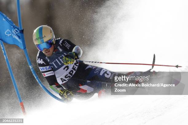 River Radamus of Team United States in action during the Audi FIS Alpine Ski World Cup Men's Giant Slalom on March 2, 2024 in Aspen, USA.
