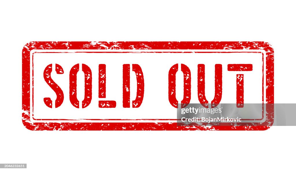 Rotes Stempelschild "Ausverkauft". Vektor