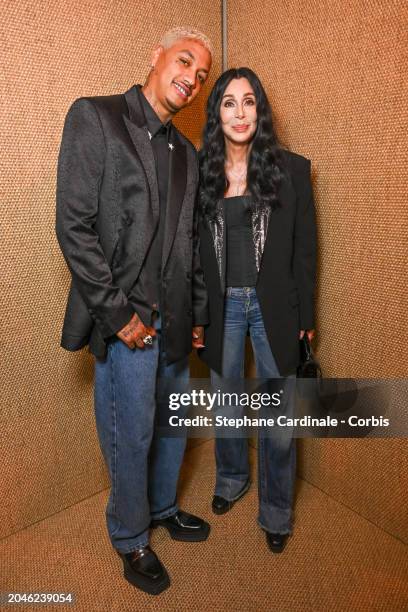 Alexander Edwards and Singer Cher attend the Balmain Womenswear Fall/Winter 2024-2025 show as part of Paris Fashion Week on February 28, 2024 in...